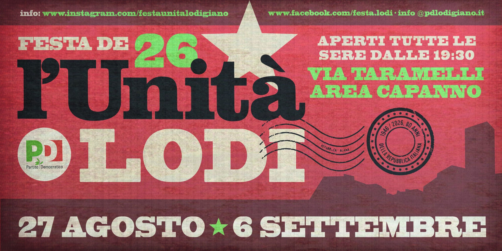 Locandina Festa de l'Unità Lodi 2026