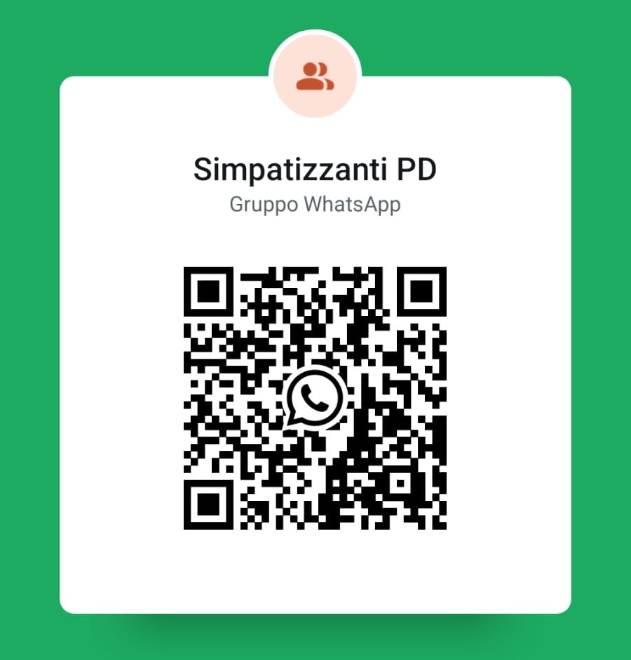 QR Code per entrare nel gruppo WhatsApp Simpatizzanti PD